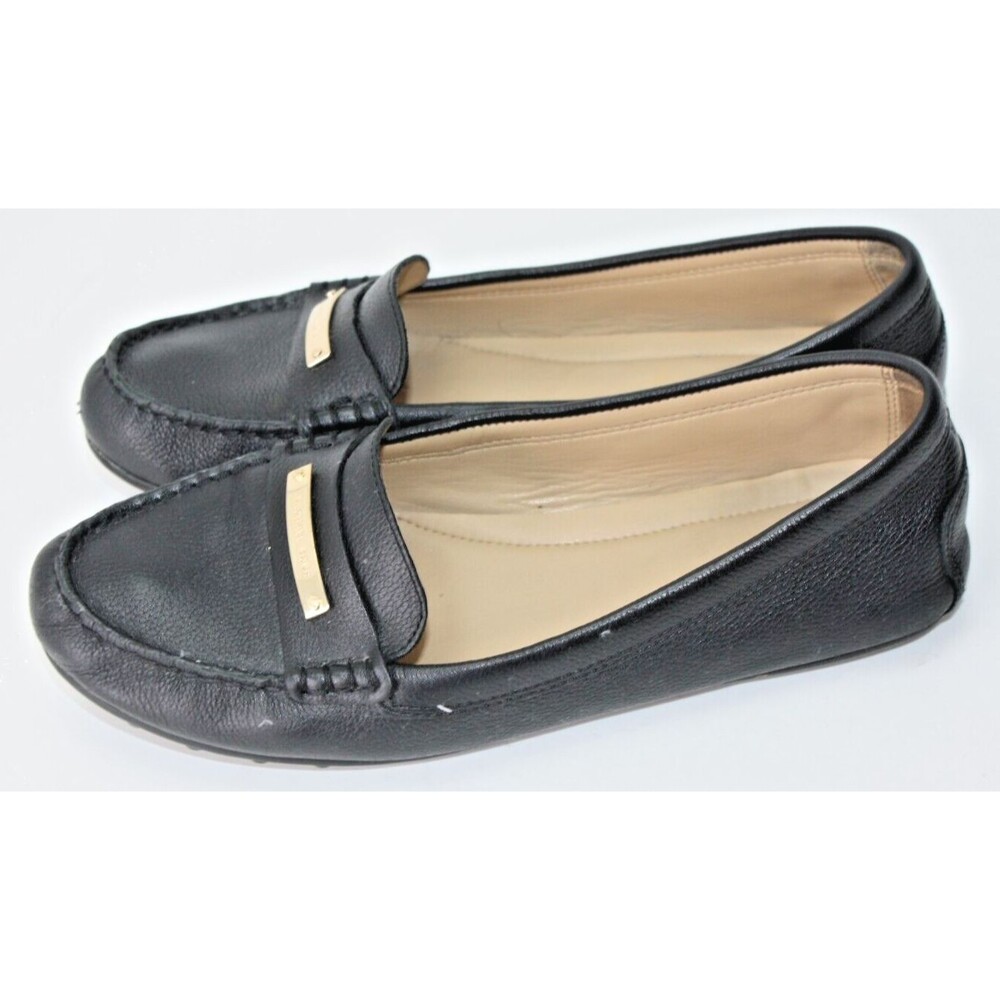 MICHAEL KORS Everett Black Pebbled Loafer Leather Slip-On Women's Shoes Sz 8.5M - Picture 3 of 10